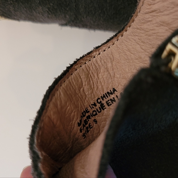 Anthropologie Wonderlust Charcoal Suede Ankle Booties 9 - Picture 10 of 12